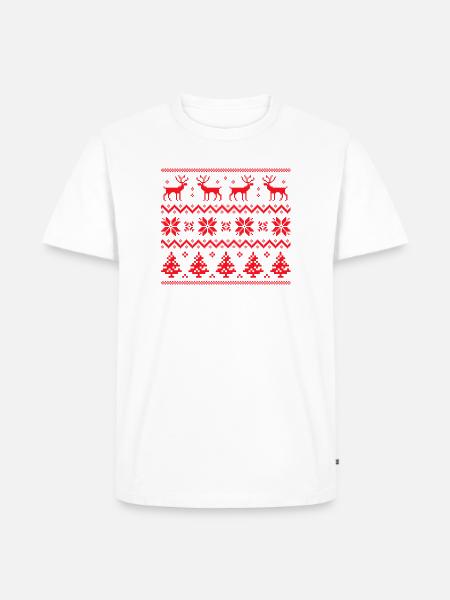 Frohe Weihnachten Muster 4 - Männer Premium Bio T-Shirt - Weiß