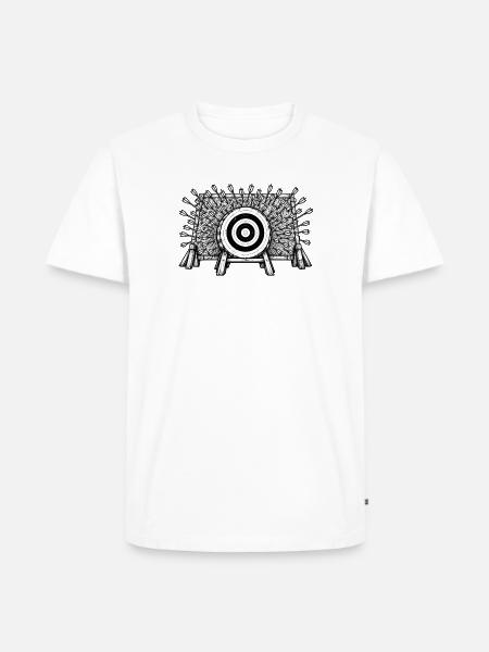 Zielscheibe: Pfeile rundherum - Männer Premium Bio T-Shirt - Weiß
