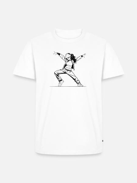 B-Girl Mädchen Zeichnung - Männer Premium Bio T-Shirt - Weiß