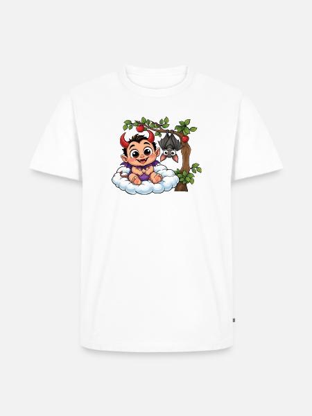 Teufelchen auf Wolke - Männer Premium Bio T-Shirt - Weiß