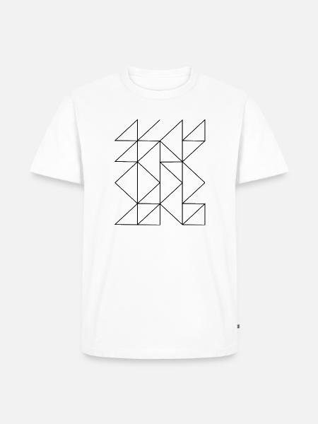 Geometrische Linienzusammensetzung - Männer Premium Bio T-Shirt - Weiß