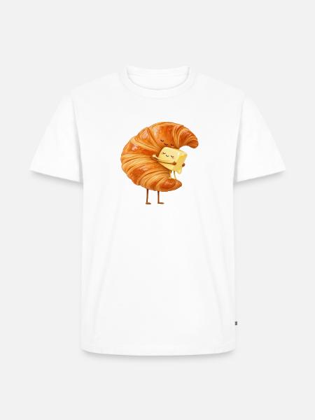 KuschelCroissant Butterfreund - Männer Premium Bio T-Shirt - Weiß