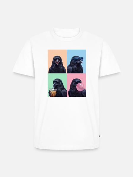 Krähen Krähe - Männer Premium Bio T-Shirt - Weiß