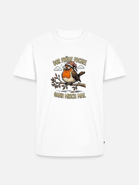 Der frühe sächsische Vogel - Männer Premium Bio T-Shirt - Weiß