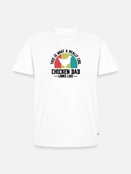 Huhn Papa Spruch Retro - Männer Premium Bio T-Shirt - Weiß