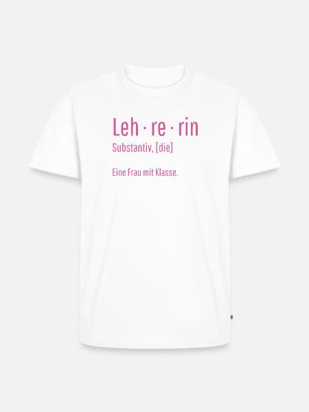 Lehrerin Substantiv Definition Schule Geschenk - Männer Premium Bio T-Shirt - Weiß