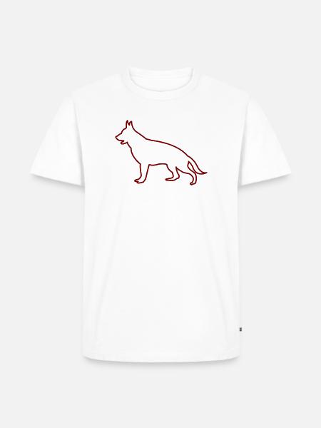 Hund Silhouette - Männer Premium Bio T-Shirt - Weiß
