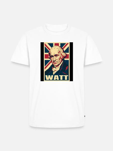 James Watt UK Pop Art - Männer Premium Bio T-Shirt - Weiß