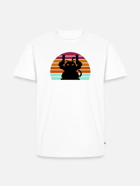 Cat Gun - Männer Premium Bio T-Shirt - Weiß