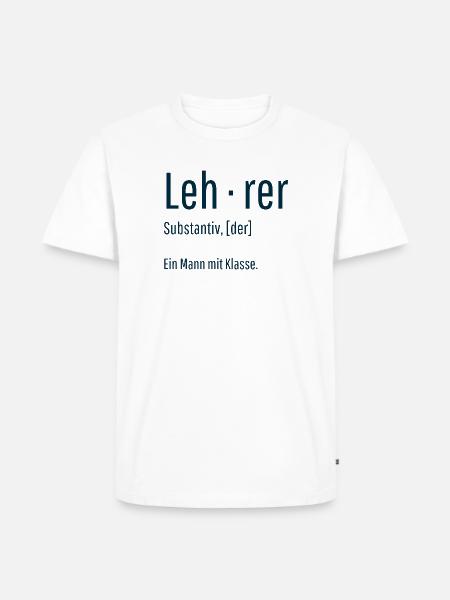 Lehrer Substantiv Definition Schule Geschenk - Männer Premium Bio T-Shirt - Weiß