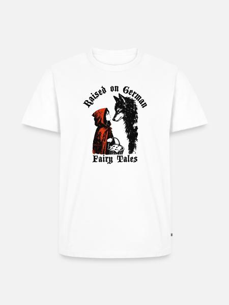 Raised on German Fairy Tails Rotkäppchen - Männer Premium Bio T-Shirt - Weiß