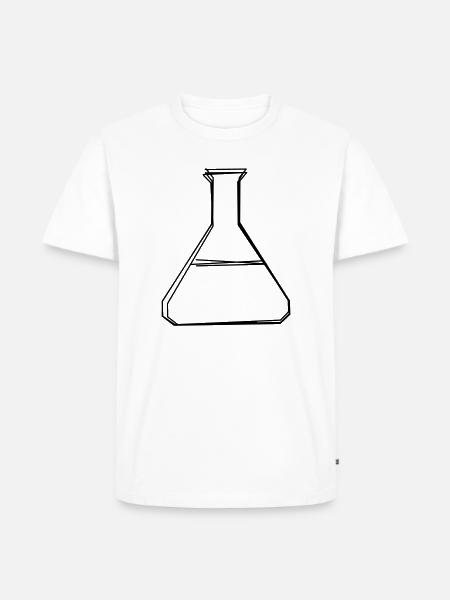 Laborkolben handgezeichnet - Männer Premium Bio T-Shirt - Weiß