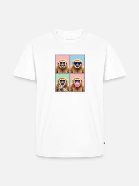 Gibbons Gibbon - Männer Premium Bio T-Shirt - Weiß