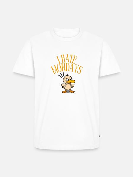 I hate Mondays - Männer Premium Bio T-Shirt - Weiß