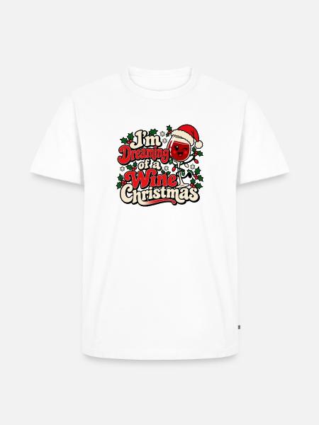 Ich träume von einem Weinweihnachten - Männer Premium Bio T-Shirt - Weiß