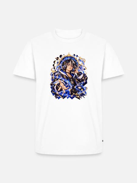 Himmlische Kunst und Astrologie × Musik - Männer Premium Bio T-Shirt - Weiß