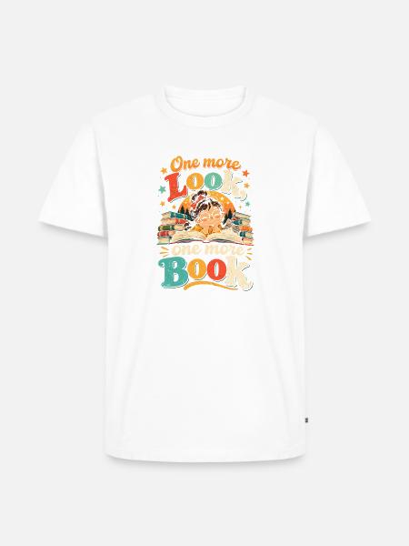 Noch ein Blick, noch ein Buch - Männer Premium Bio T-Shirt - Weiß