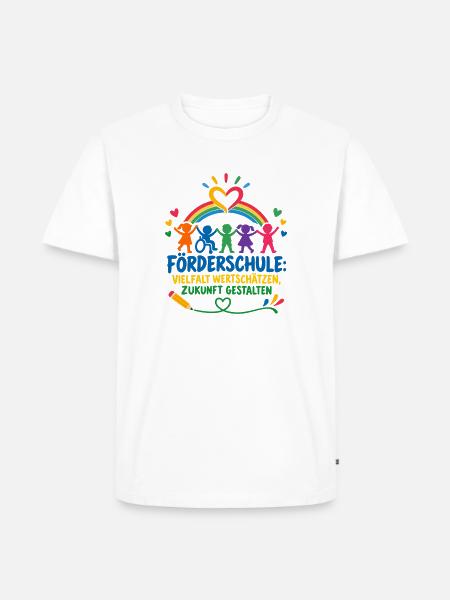 FÖRDERSCHULE Sonderpädagogik - Männer Premium Bio T-Shirt - Weiß