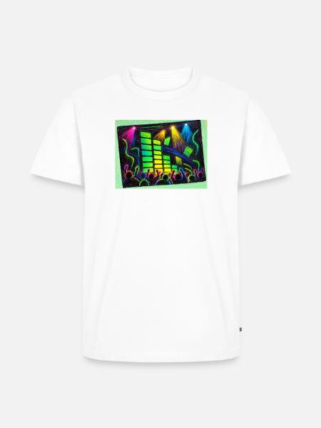 Bunte Disco-Vibes - Männer Premium Bio T-Shirt - Weiß
