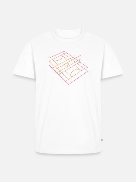 Volleyballfeld Zeichnung - Männer Premium Bio T-Shirt - Weiß