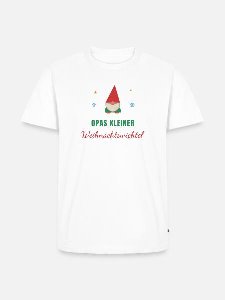 Opas kleiner Weihnachtswichtel – Kinder - Männer Premium Bio T-Shirt - Weiß