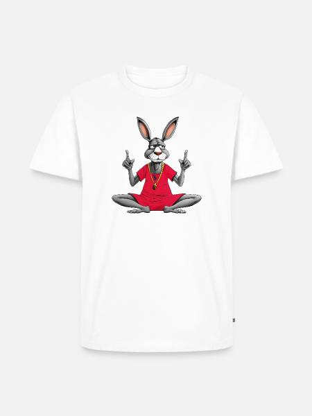 Esel Yoga - Männer Premium Bio T-Shirt - Weiß