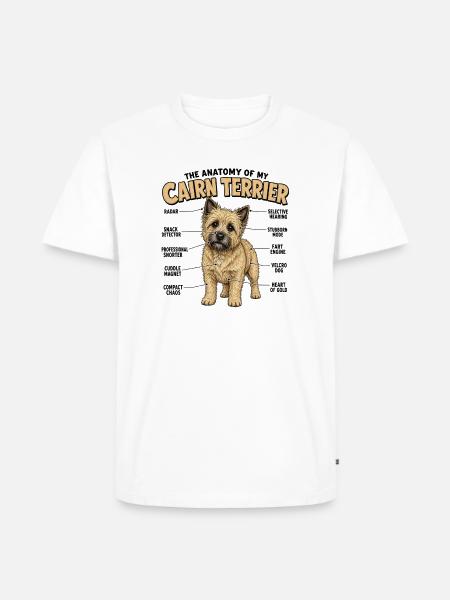 Cairn-Terrier-Hundebesitzer T Anatomie Terrier Gas - Männer Premium Bio T-Shirt - Weiß