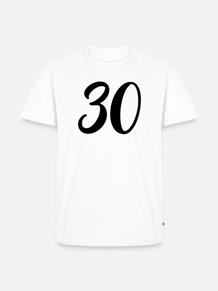 30 - Männer Premium Bio T-Shirt - Weiß