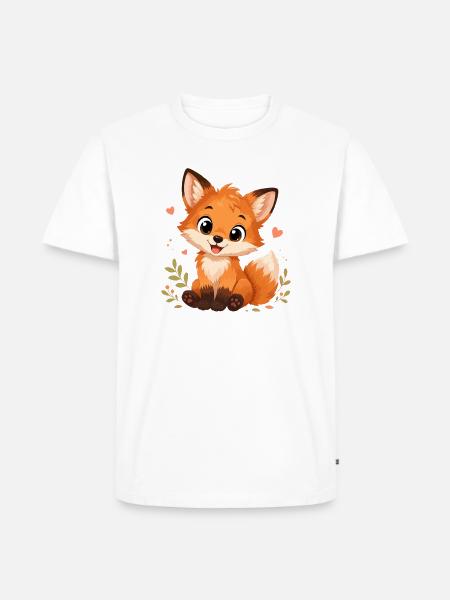 Süßer Kawaii Fuchs - Männer Premium Bio T-Shirt - Weiß