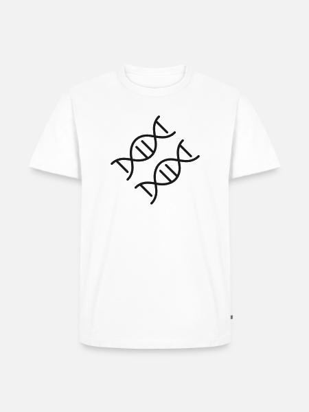 DNA-Doppelhelix-Linie-Symbol - Männer Premium Bio T-Shirt - Weiß