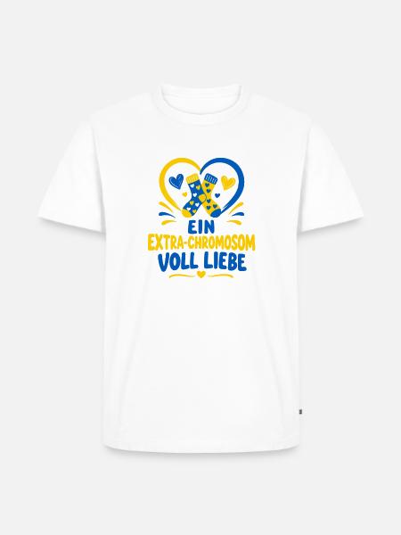 Down-Syndrom Bewusstsein – Ein Extra-Chromosom  - Männer Premium Bio T-Shirt - Weiß