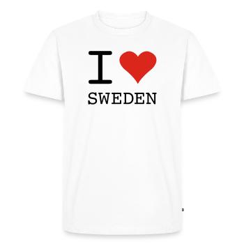 J’AIME LA SUÈDE Schweden - T-shirt Premium bio Homme - blanc - Devant - Nico (187cm)