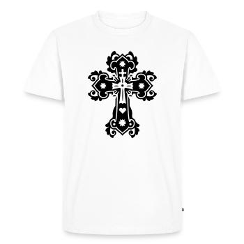 gothic kreuz - Men's Premium Organic T-Shirt - white - Front - Nico (187cm)