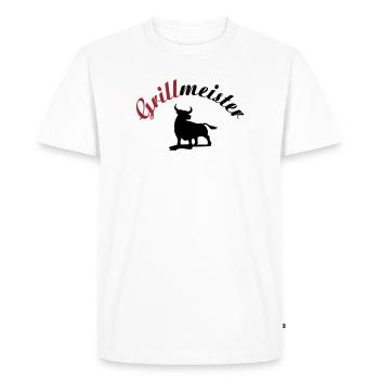 Maître de gril - T-shirt Premium bio Homme - blanc - Devant - Nico (187cm)
