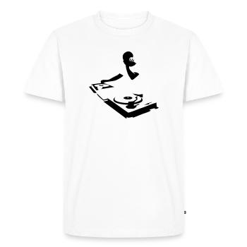 DJ - Männer Premium Bio T-Shirt - Weiß - Vorne - Nico (187cm)