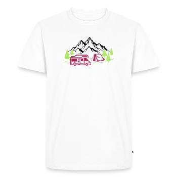 Vacances à la montagne - T-shirt Premium bio Homme - blanc - Devant - Nico (187cm)