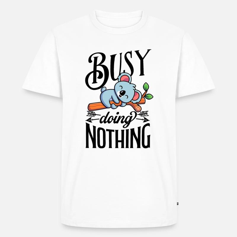 Koala busy doing nothing - Männer Premium Bio T-Shirt - Weiß