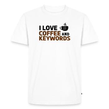 Coffee Keywords Typo - Men's Premium Organic T-Shirt - white - Front - Nico (187cm)