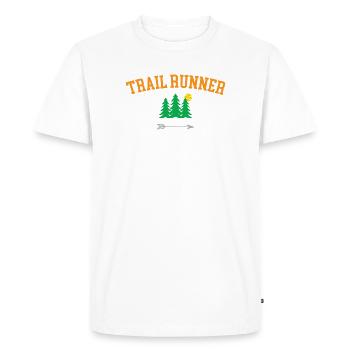 Trail Runner - Men's Premium Organic T-Shirt - white - Front - Nico (187cm)