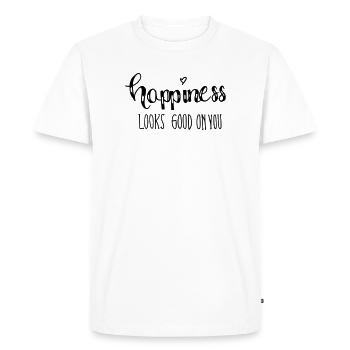 happiness looks good on you - Men's Premium Organic T-Shirt - white - Front - Nico (187cm)