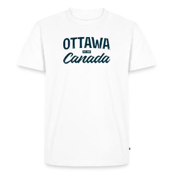 Ottawa Canada Est1867 Vintage - T-shirt Premium bio Homme - blanc - Devant - Nico (187cm)