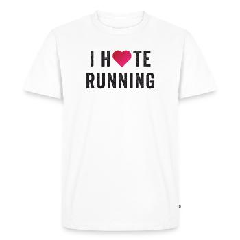 I Love/Hate Running - Men's Premium Organic T-Shirt - white - Front - Nico (187cm)