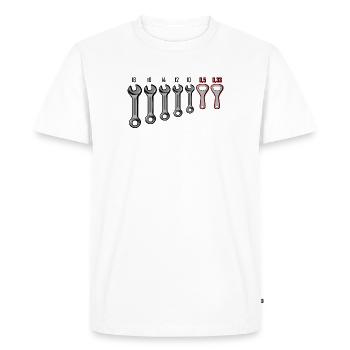 Clé de l’artisan - Décapsuleur - T-shirt Premium bio Homme - blanc - Devant - Nico (187cm)