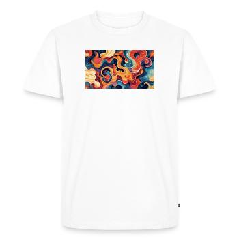 Vibrant Fluid Abstract Artwork - Men's Premium Organic T-Shirt - white - Front - Nico (187cm)
