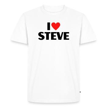 J'aime Steve Red Heart Love Fan Gift - T-shirt Premium bio Homme - blanc - Devant - Nico (187cm)