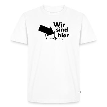 We are here - Men's Premium Organic T-Shirt - white - Front - Nico (187cm)