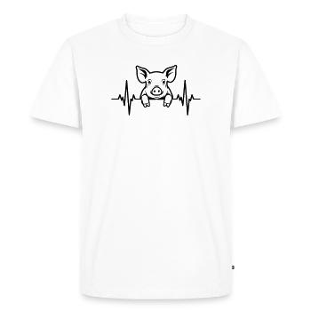 Battement de cœur de cochon – Doux Porcelet - T-shirt Premium bio Homme - blanc - Devant - Nico (187cm)