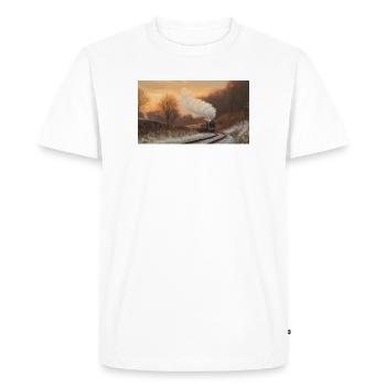 Flying Scotsman in Winter - Men's Premium Organic T-Shirt - white - Front - Nico (187cm)