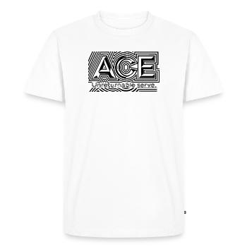 Tennis ACE design for fans of perfect serves - Men's Premium Organic T-Shirt - white - Front - Nico (187cm)