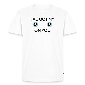 Duo de jumeaux aux yeux écarquillés - T-shirt Premium bio Homme - blanc - Devant - Nico (187cm)